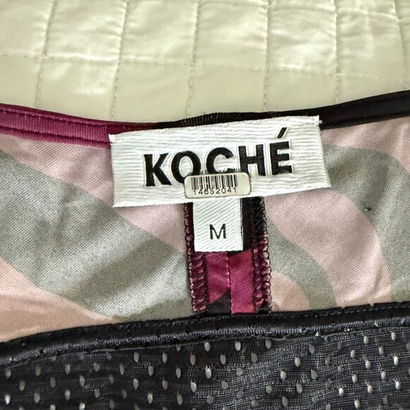 Koché Womens Animal Print Long Sleeve Dress with Mesh Back M - Picture 7 of 15